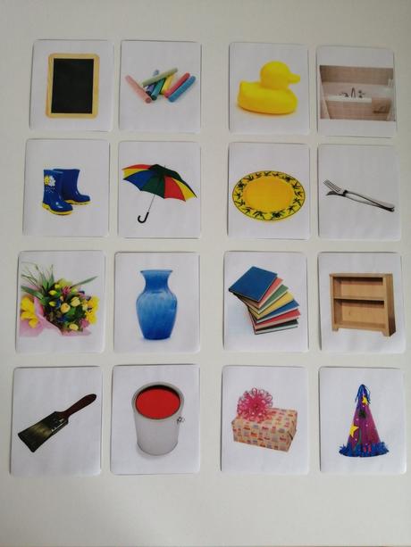 16 ks montessori kartičiek - hľadanie dvojíc,