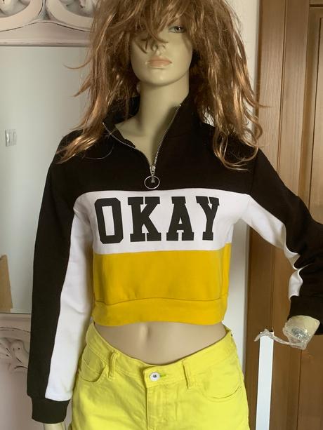 Crop mikina divided, xs