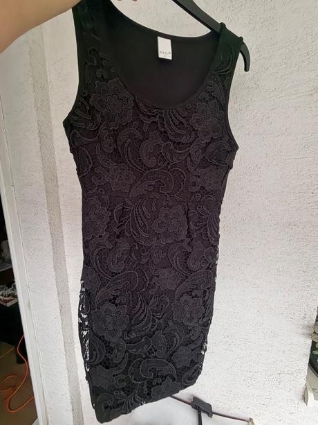 Vila z peek cloppenburg cipkovane male cierne saty, s