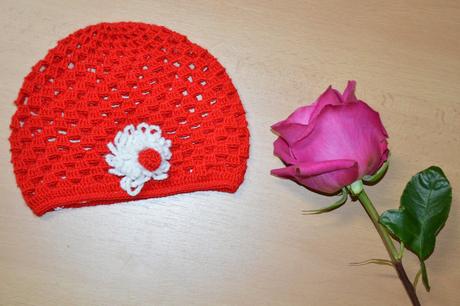 Háčkovaná čiapočka s kvetom, 50 - 158