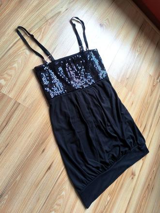 Minišaty/predĺžené tielko s flitrami, m