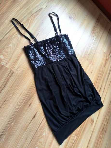 Minišaty/predĺžené tielko s flitrami, m