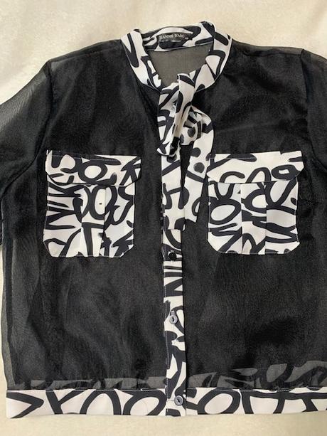 2v1 šaty s bolerkom black&white kombinácia, l / m