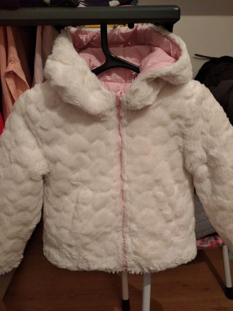 Zimná obojstranná bundička pre dievčatko, 86