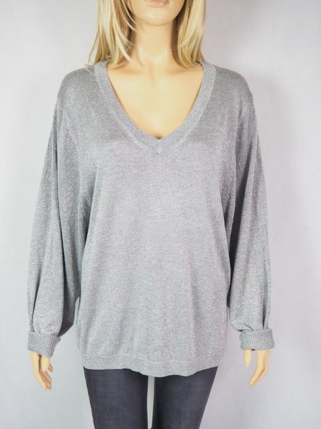 Kvalitný sivý pulover, xl