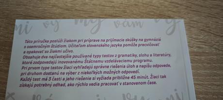Knihy na prijímacie skúšky na 8.ročné gymnáziá, 