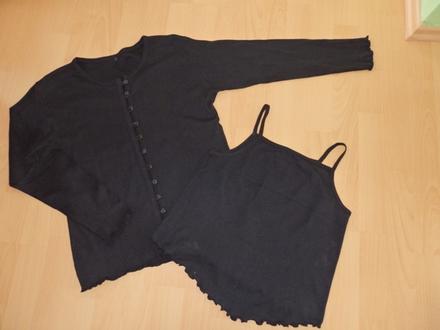 Cierna suprava sveter plus tricko, s