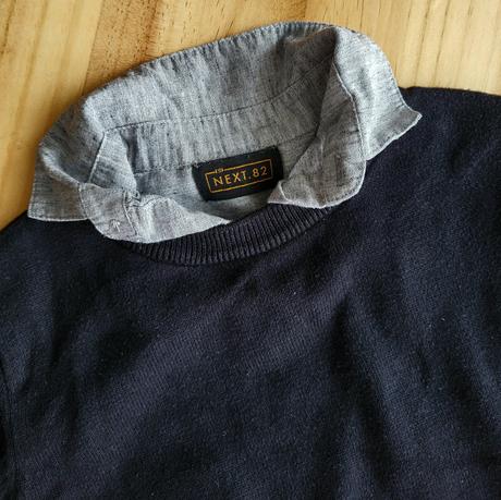 Pulóver s košeľovou vsadkou next 104 na 4 roky, next,104