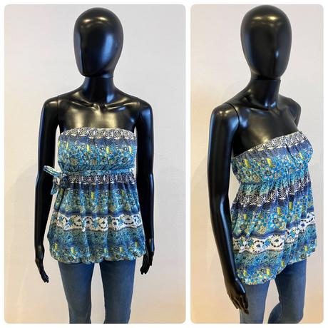 Dámske modré vzorované letné tričko (m), piazza italia,m