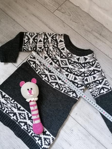 Predlžený svetrik/tunika + nové pančušky, bonprix,92