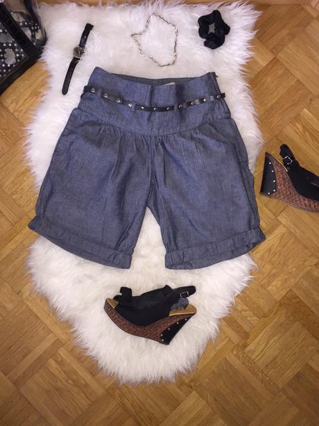 Puntkove riflove perfektne sortky, xs