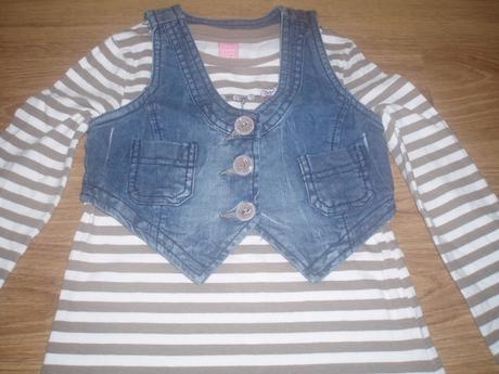 Dievčenská tunika + riflová vestička, dopodopo,104