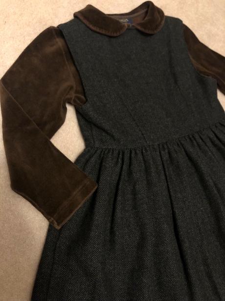 Vlnene saty a bavlnena kosielka 2 ks, 110