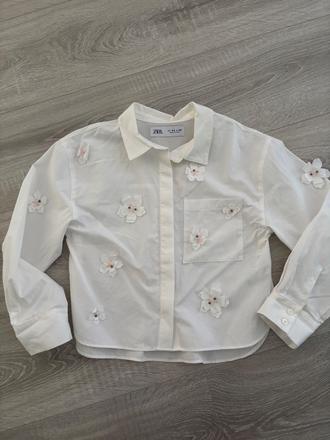 Košeľa s 3d kvetmi, zara,128