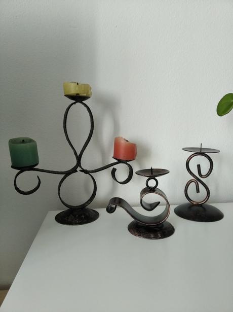 Kovový dvoj- svietnik,