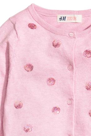 Svetrík s flitrovanými guličkami, h&m,140