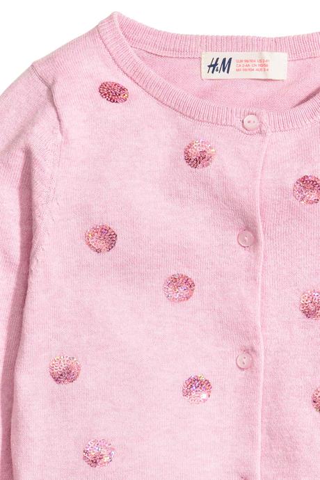 Svetrík s flitrovanými guličkami, h&m,140