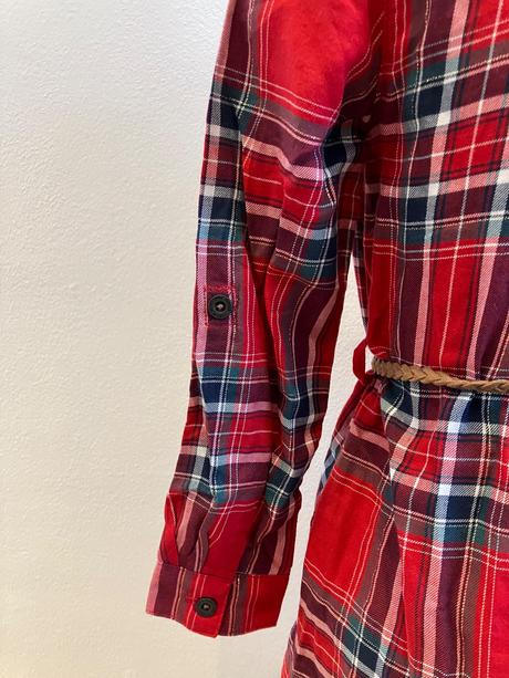 Dievčenské šaty kockované s opaskom (4-5 r.), h&m,110