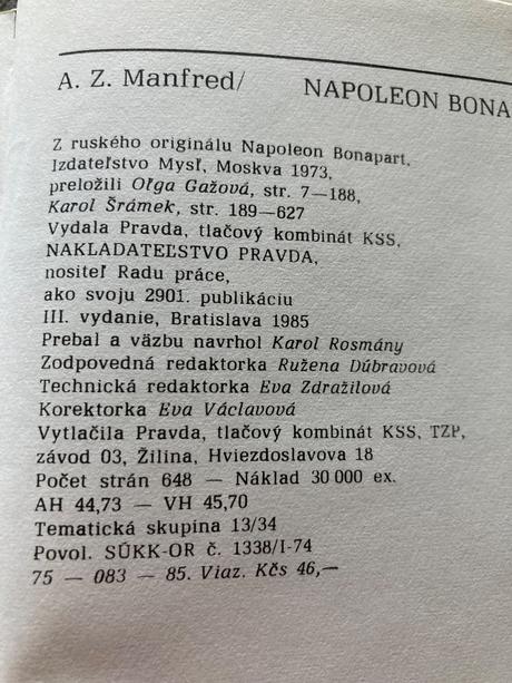 Napoleon bonaparte manfred a.z. (1985), 