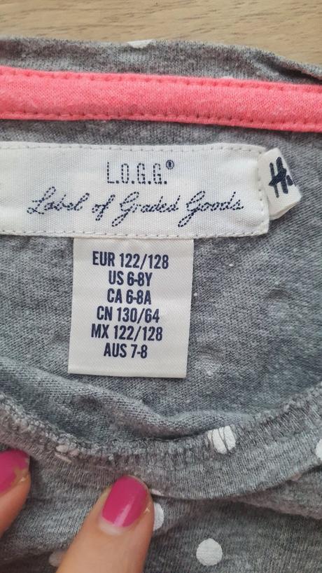 2x tričko sivé ozdobné, h&m,122