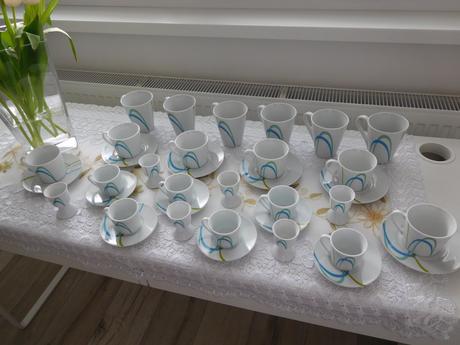 Porcelánová sada na čajík+kapučíno+kávičku-nová, 