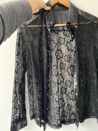 Čierna čipkovana blúzka, 38