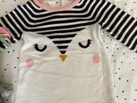 Vianočné pletene saty s tucniacikom ham, h&m,68