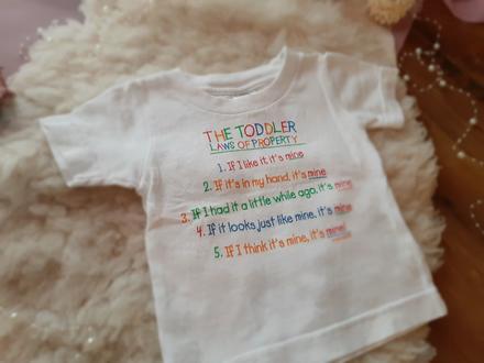 Tričko "zákony batoľaťa", 80