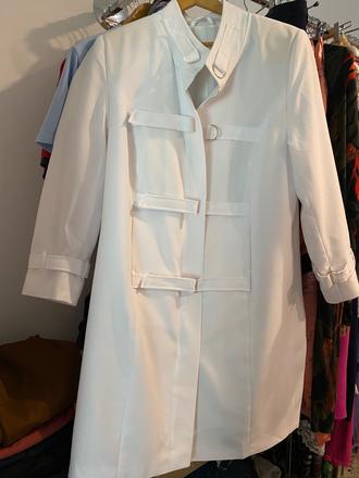 Biely letny kabatik predlzene sako, xxl