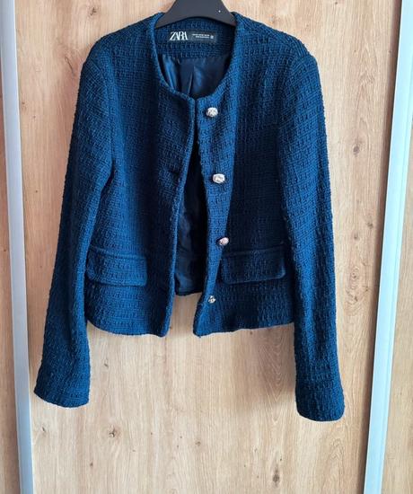 Tvídové modré sako, zara,xs