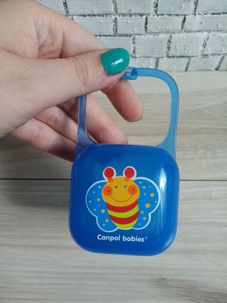 Modré púzdro s motívom včely na cumlíky, canpol babies