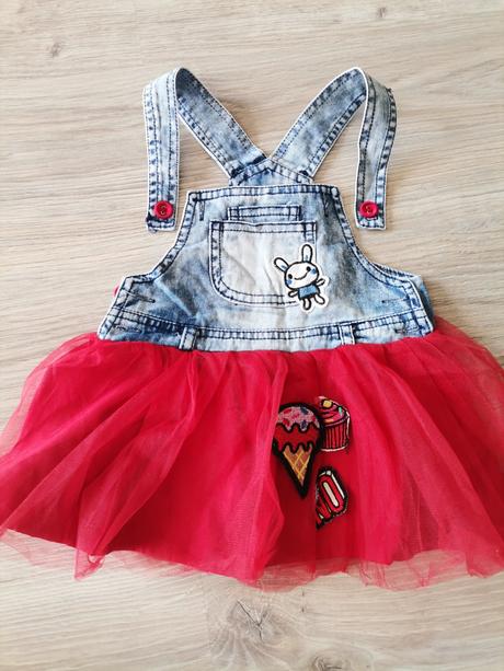 Dievčenský štýlový set - šaty a tričko, 74