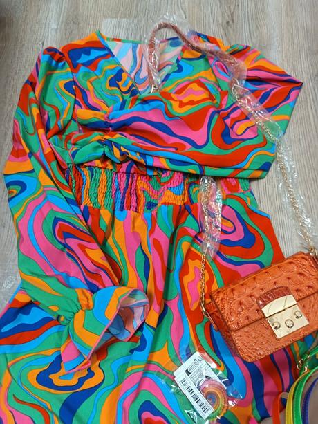 Pestrofarebné šaty, xl