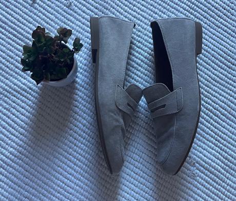 Sivé kožené semišové mokasíny, gabor, 38, gabor,38