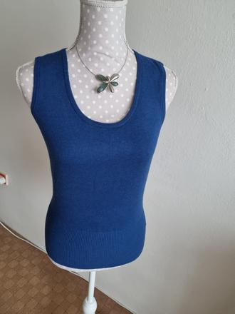 Modrá pletená vesta 38, 38