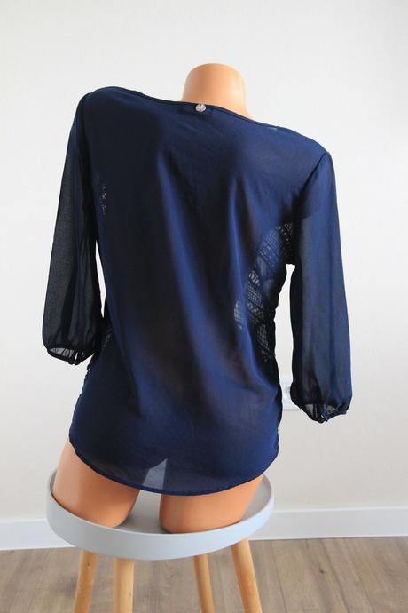 Tmavo modrý top s čipkou, only, m, only,m