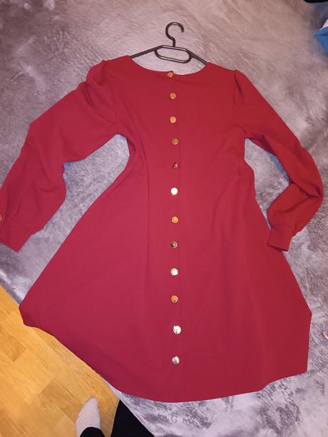 Bordó šaty s gombíkmi - uni, 