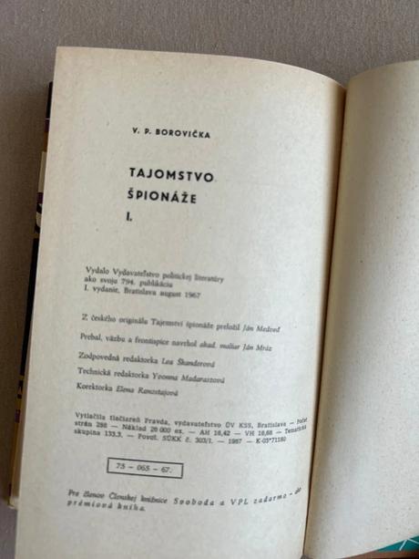 Tajomstvo špionáže i. - václav pavel borovička, 