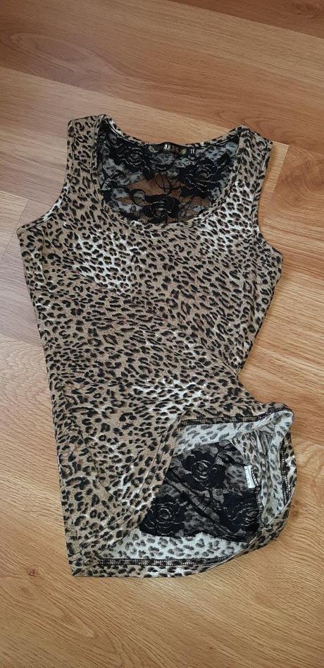 Leopardí čipkovaný top, xs