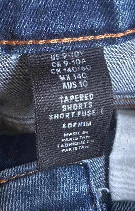 Kraťase trojštvrťové denim, 9-10 r., h&m,140