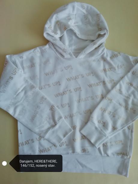 Darujem - dievčenská biela mikina., h&m,152