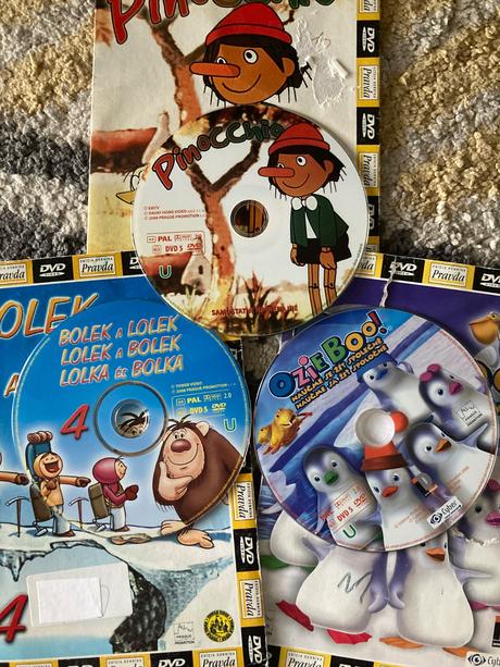 Dvd pinocchio, lolek a bolek, ozie boo, 