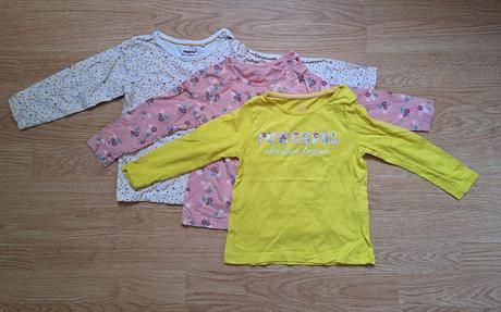 3 dievčenské tričká s dlhým rukávom, lupilu,92