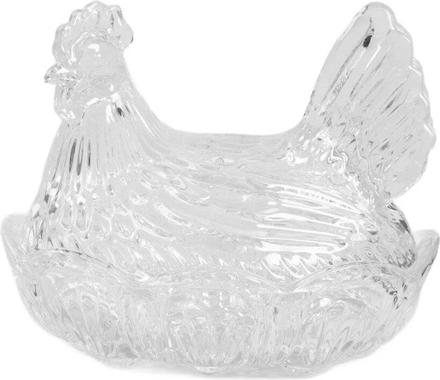 Sklenena doza ,sliepka, 