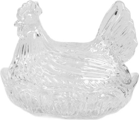 Sklenena doza ,sliepka, 