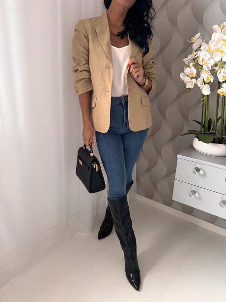 Hennes - ľanové sako, s