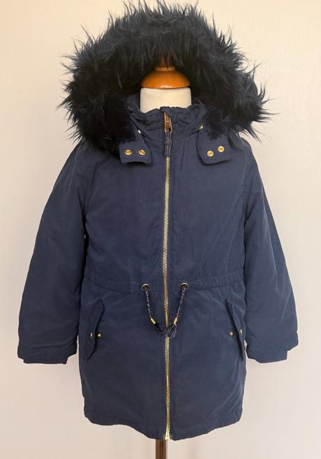 H&m teplá tmavomodrá zimná bunda / parka, h&m,122