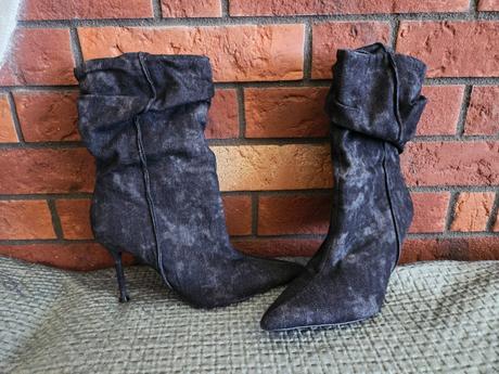 Zara prechodné čižmičky čierny denim, zara,40