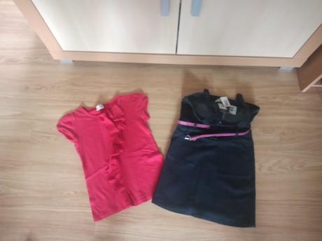 Nenosené riflova sukňa a tričko super stav veľ.140, h&m,140