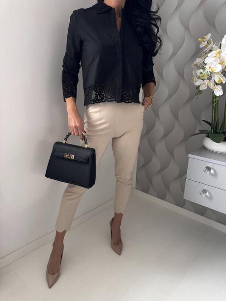 Zara - košeľa s háčkovanou aplikáciou, zara,s